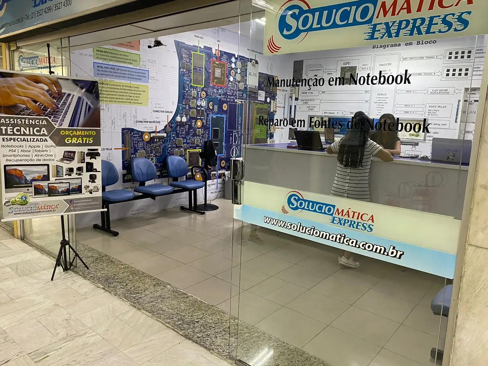 Fachada da loja Soluciomática Express no Centro